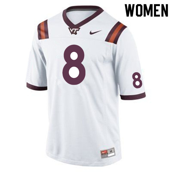 Women #8 Phil Patterson Virginia Tech Hokies College Football Jerseys Sale-Maroon